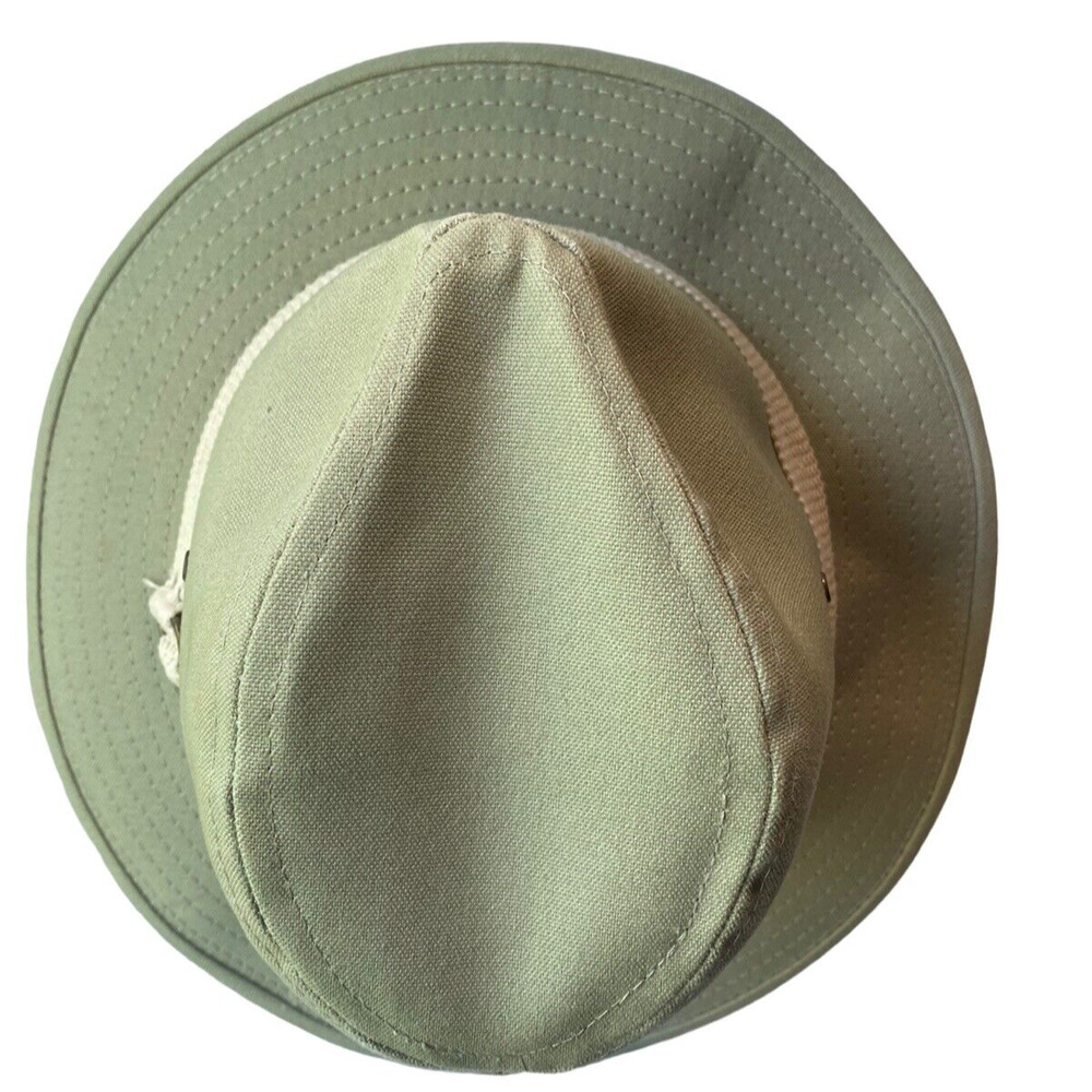 Vintage Original Panama Jack Canvas Safari Hat Mens Large Khaki Vented Fedora - Picture 5 of 12